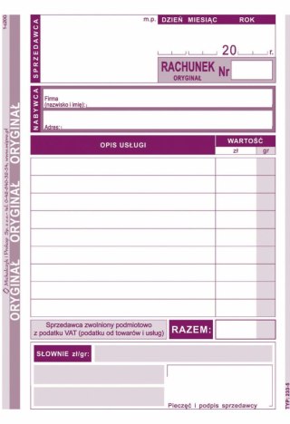 Druk samokopiujący A6 S o/1k 80k. Michalczyk i Prokop (233-5)