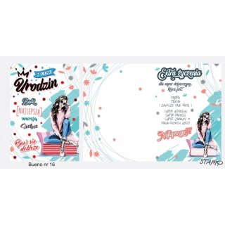 Kartka składana B6 Bueno Urodzinowy dla dziewczyny Ev-corp (STKB-16)