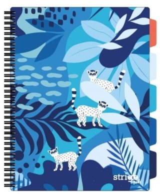 Kołozeszyt (kołonotatnik) A4 JUNGLA niebieski 100k. 80g krata Strigo (PADS035)
