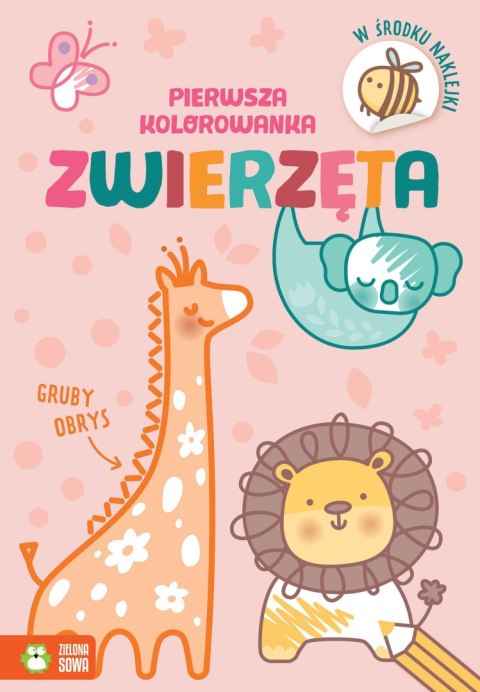 Książeczka edukacyjna Pierwsza kolorowanka.Gruby obrys. Zwierzęta Zielona Sowa