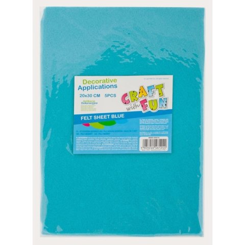 Ozdoba filcowa 20x30x5szt nieb 20x30 Craft with Fun (439310)