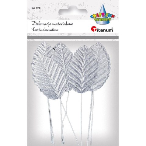 Ozdoba materiałowa Craft-Fun Series Liście na druciku srebrne Titanum (SY-007)