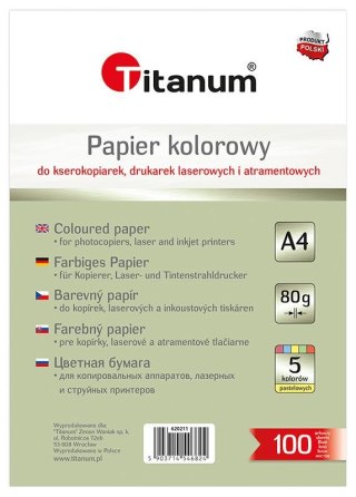 Papier ksero A4 pastelowy mix 100k. 80g Flamingo