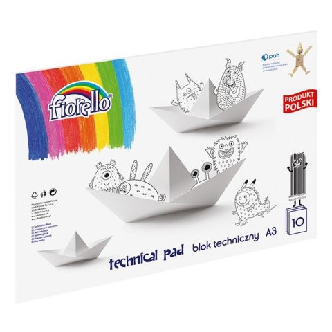 Blok techniczny A3 biały 10k Fiorello