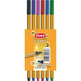 Cienkopis wkład mix 0,4mm 6kol. Toma (344)