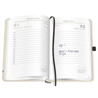 Kalendarz książkowy (terminarz) DZIENNY A5 Interdruk (METAL.SATIK)