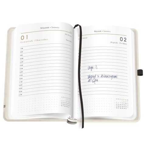 Kalendarz książkowy (terminarz) DZIENNY A5 Interdruk (METAL.SATIK)