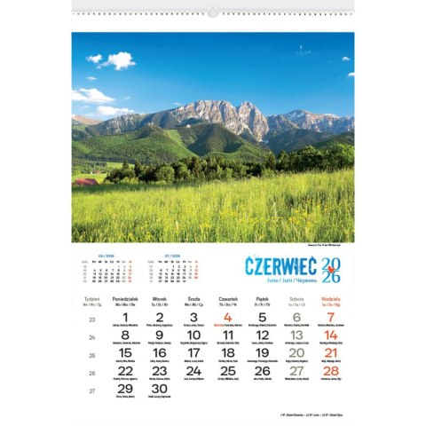 Kalendarz ścienny PEJZAŻE TATRZAŃSKIE 13-planszowe 2024 320mm x 470mm Lucrum (RW05)