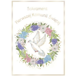 Kartka składana B6 KARNET B6 KOMUNIA GOŁAB MAJOWY Henry (5905701482375)