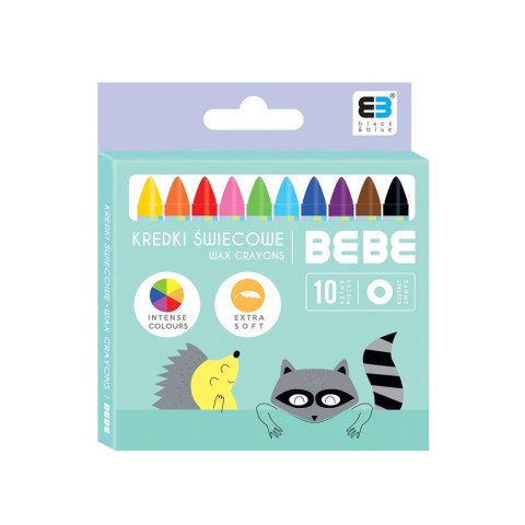 Kredki świecowe BB KIDS pastel 10 kol. Interdruk (IKRŚW10BBKP)