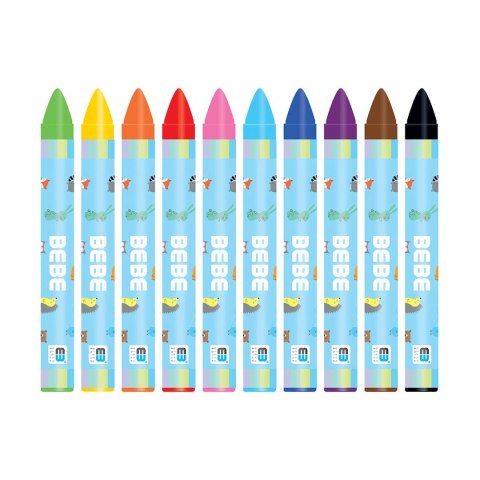 Kredki świecowe BB KIDS pastel 10 kol. Interdruk (IKRŚW10BBKP)