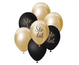Balon gumowy j. zloto-czarny Sto Lat, 7 szt. mix 300mm 12cal Godan (BB-SLP7)