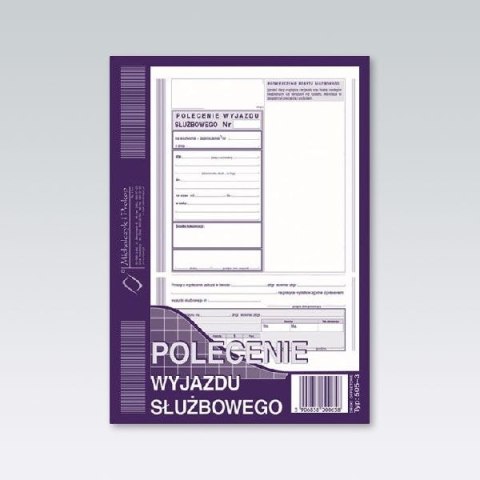 Druk offsetowy A5 Polecenie wyjazdu służbowego 40k. Michalczyk i Prokop (505-3)