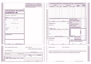 Druk offsetowy A5 Polecenie wyjazdu służbowego 40k. Michalczyk i Prokop (505-3)