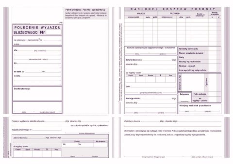 Druk offsetowy A5 Polecenie wyjazdu służbowego 40k. Michalczyk i Prokop (505-3)