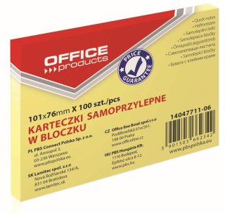 Notes samoprzylepny (karteczki) żółty jasny 100k [mm:] 101x76 Office Products (14047711-06)