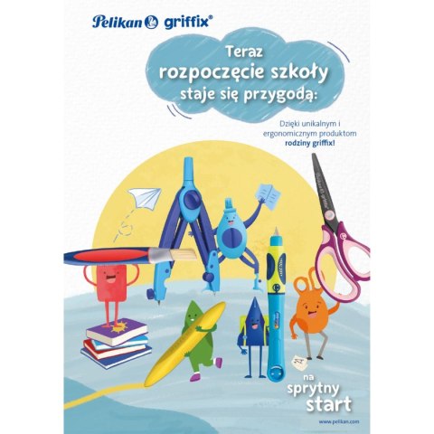 Pióro kulkowe na naboje Griffix Neon Black L 821018 wkład niebieski Pelikan (300009717)