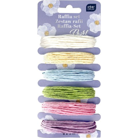 Rafia pastel 6 KOL mix 5m Interdruk
