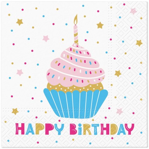 Serwetki TaT Birthday Muffin mix bibuła [mm:] 330x330 Paw (TL128000)