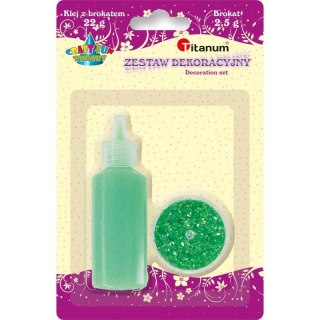 Brokat Craft-Fun Series kolor: zielony 1 kolor. Titanum (zestaw)