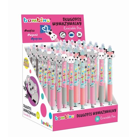 Długopis Bambino Premium wymazywalny dziewczyny 36 szt displ wkład niebieski Bambino (5903235657719)