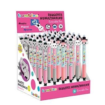 Długopis Bambino Premium wymazywalny dziewczyny 36 szt displ wkład niebieski Bambino (5903235657719)