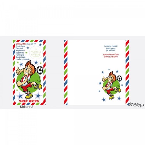 Kartka składana DL KIDS Urodzinowy dziecięcy dla chłopca Ev-corp (STKK-03)