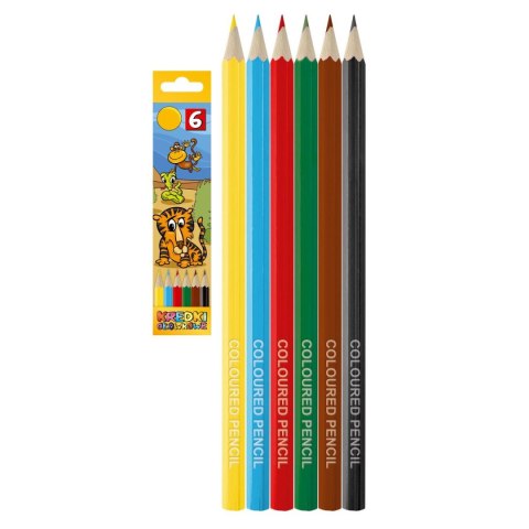 Kredki ołówkowe sześciokątne 6 kol. 6 kol. Titanum