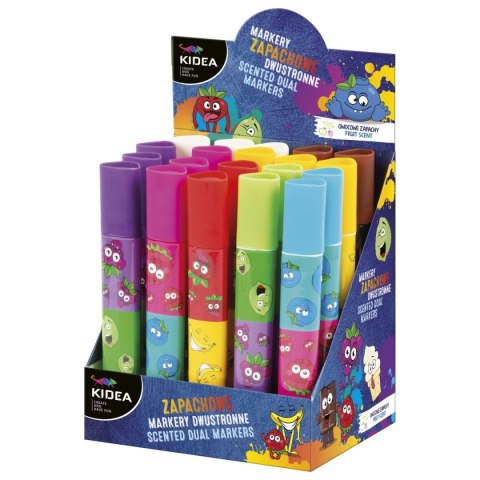 Marker permanentny Giant zapachowy, 2-stronny wkład mix ścięta końcówka Kidea (MGZ2KKAD)