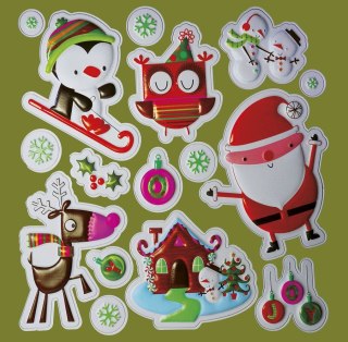 Naklejka (nalepka) Craft-Fun Series Boże Narodzenie pingwin, sowa, Mikołaj, renifer Titanum (TON-1008)