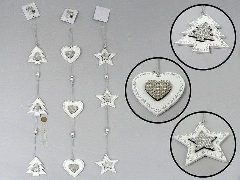 Ozdoba świąteczna zawieszka choinkowa, drewniana; dł. 70cm Adar (398924)