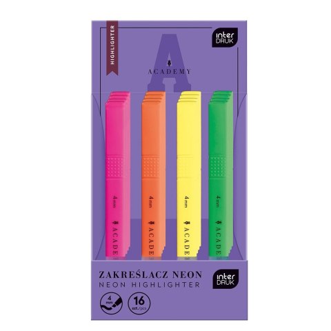 Zakreślacz neonowe 5902277350381 wkład mix 1,0-3,0mm Interdruk (4KOL)