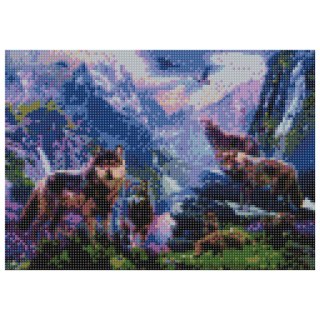 Zestaw kreatywny Diamentowa mozaika 30x40cm Wilki 1 Flamingo Line (TBS04848-04)