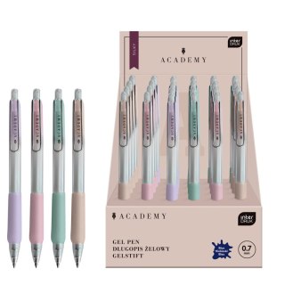 Długopis żelowy PASTEL ACADEMY automatyczny SILKY z gripem wkład niebieski 0,7mm Interdruk (żelowy)