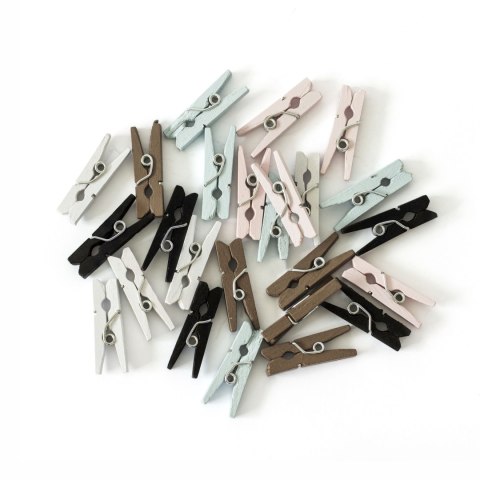 Ozdoba drewniana klamerki drewniane 25 mm mix pastele i natura Galeria Papieru (253011)