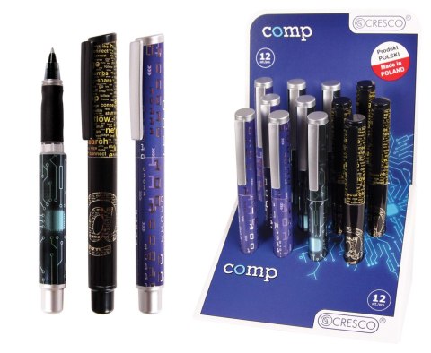 Pióro kulkowe na naboje GO PEN b&W 5907464220065 wkład niebieskie Cresco (201001-G)