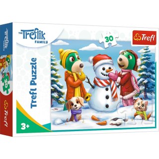 Puzzle Rodzina Treflików Zimowe zabawy Treflików 30 el. Trefl (18300)