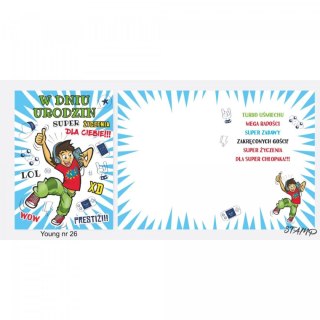 Kartka składana B6 Young Urodzinowy dla chłopaka Ev-corp (STKY-026)