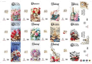 Kartka składana DL urodziny z paskiem premium Agamis (dl)