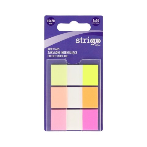 Zakładki indeksujące z linijką 12x45mmx 3 kol 5905658810238 60k [mm:] 12x45 Strigo (SSN020)