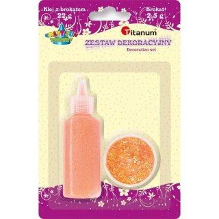 Brokat Craft-Fun Series kolor: pomarańczowy 1 kolor. Titanum (zestaw)