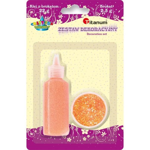 Brokat Craft-Fun Series kolor: pomarańczowy 1 kolor. Titanum (zestaw)