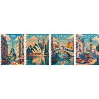 Kołozeszyt (kołonotatnik) B5 Retro City 100k. 70g krata Herlitz (400196852)