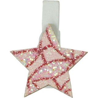 Ozdoba drewniana Craft-Fun Series klamerki XMAS gwiazdki Titanum (18BR-33)