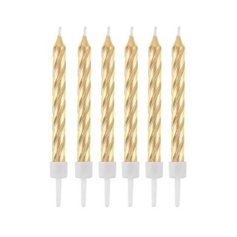 Świeczka urodzinowa zakręcone złote 8cm/12szt. Godan (SF-SZZL)