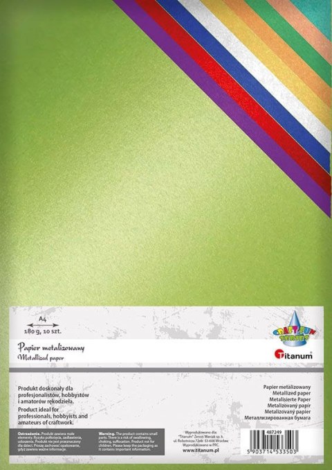 Brystol Craft-Fun Series Papier metalizowany A4 mix 180g 10k Titanum (5903714533503)