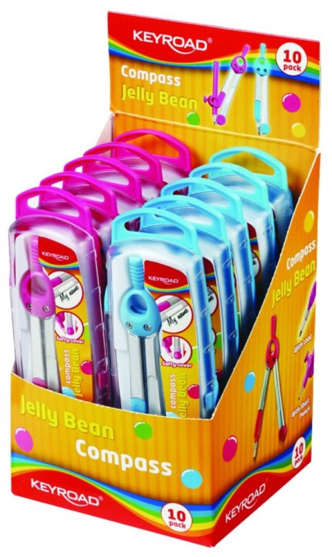 Cyrkiel Jelly-bean metalowy w etui 2 el. Keyroad (KR971121)