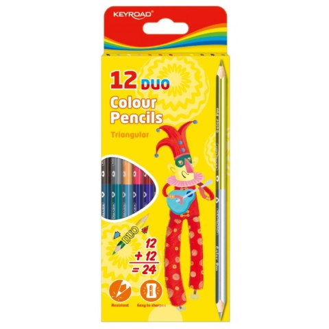 Kredki ołówkowe dwustronne 12 szt 24 kol. Keyroad (KR971281)