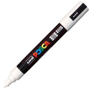 Marker specjalistyczny POSCA Biały wkład biały 5mm okrągła końcówka Uni (PC-5m)