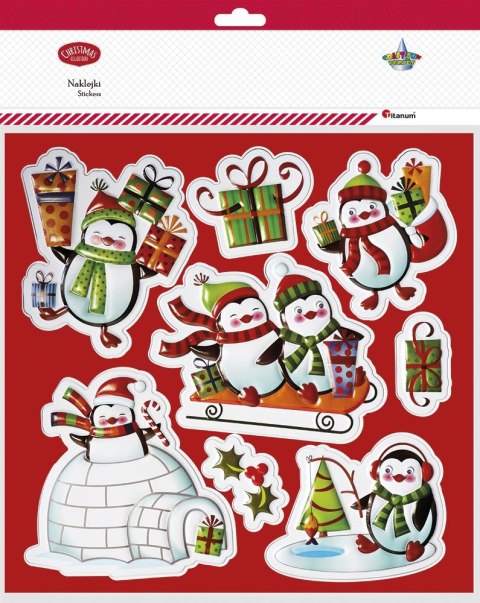 Naklejka (nalepka) Craft-Fun Series Boże Narodzenie pingwiny Titanum (TON-1009)